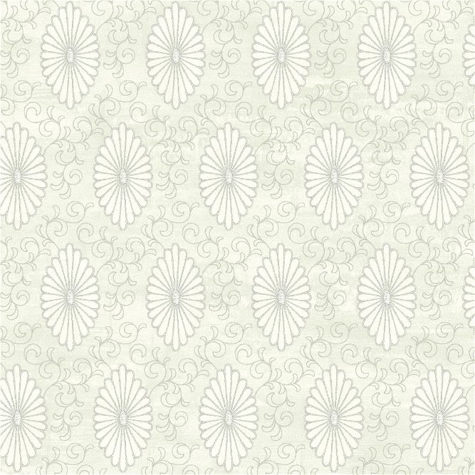 Seabrook Designs Palladium Medallion Green Mist &amp; Off-White Wallpaper