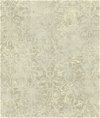 Seabrook Designs Brilliant Scroll Gray & Tan Wallpaper
