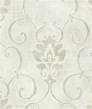 Seabrook Designs Brilliant Damask Off-White & Metallic Wallpaper