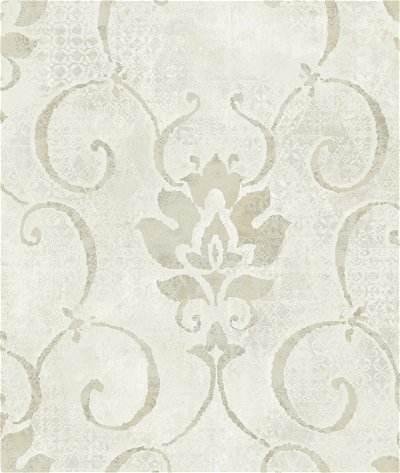 Seabrook Designs Brilliant Damask Off-White & Metallic Wallpaper