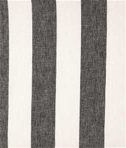 120" Black Montauk Stripes Linen