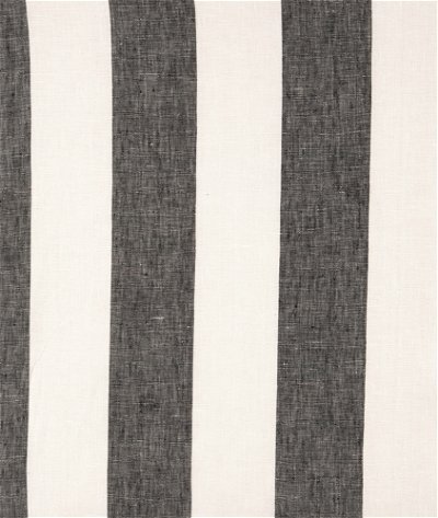 120 inch Black Montauk Stripes Linen Fabric