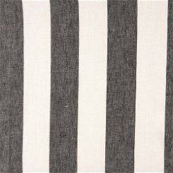 120" Black Montauk Stripes Linen Fabric