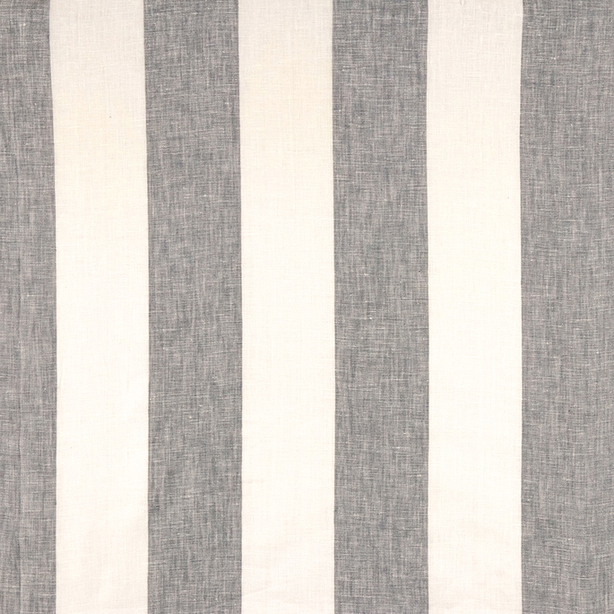 120" Grey Montauk Stripes Linen Fabric image 1 of 2