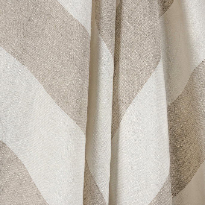 120" Natural Montauk Stripes Linen Fabric image 2 of 2
