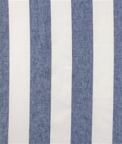 120 inch New Indigo Montauk Stripes Linen Fabric