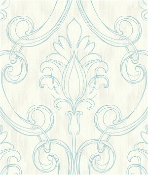 Seabrook Designs Pomerelle Turquoise & Off-White Wallpaper