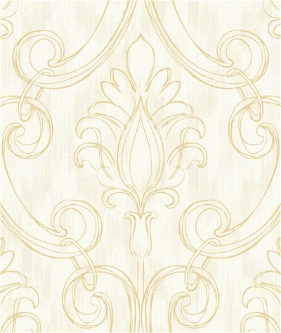 Seabrook Designs Pomerelle Metallic Gold & Off-White Wallpaper