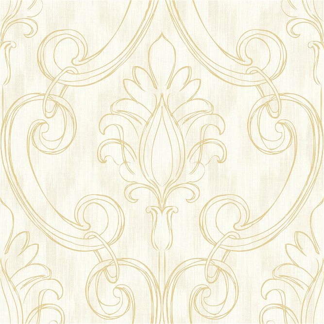 Seabrook Designs Pomerelle Metallic Gold &amp; Off-White Wallpaper