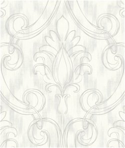 Seabrook Designs Pomerelle Gray & Off-White Wallpaper