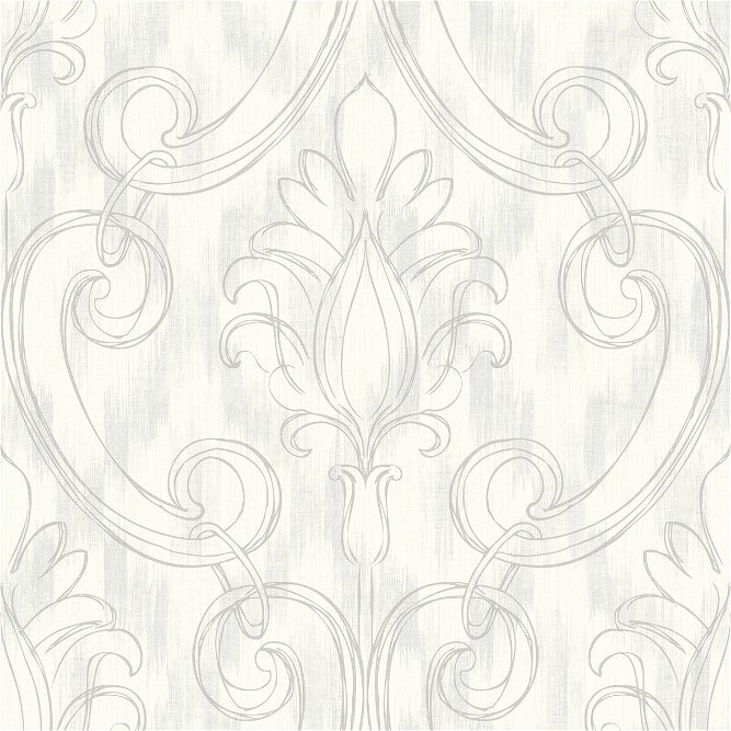 Seabrook Designs Pomerelle Gray &amp; Off-White Wallpaper