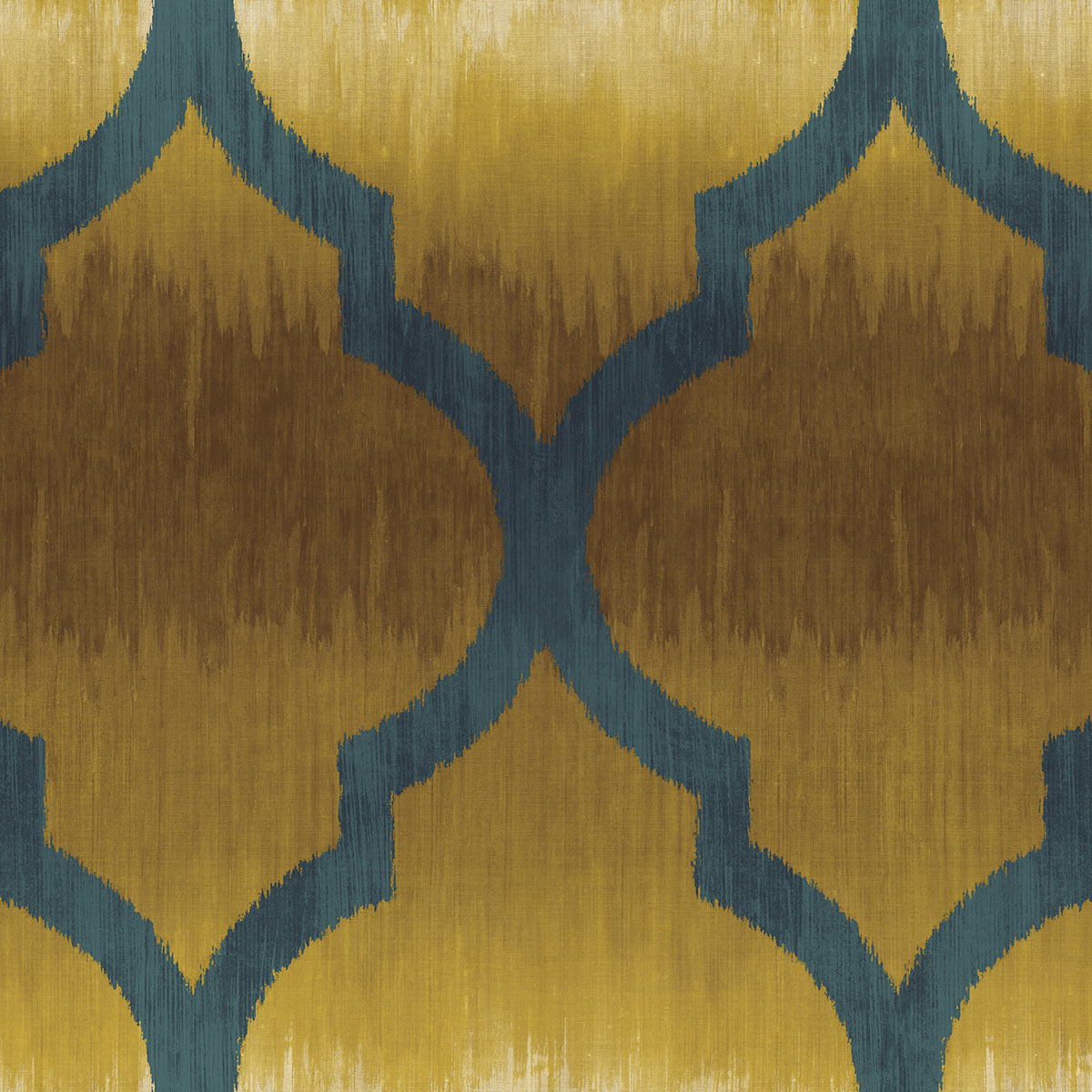 Seabrook Designs Catamount Ogee Metallic Gold & Prussian Blue Wallpaper ...