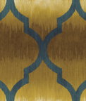 Seabrook Designs Catamount Ogee Metallic Gold & Prussian Blue Wallpaper