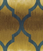 Seabrook Designs Catamount Ogee Metallic Gold & Prussian Blue Wallpaper