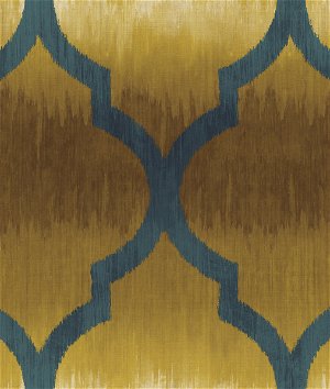 Seabrook Designs Catamount Ogee Metallic Gold & Prussian Blue Wallpaper