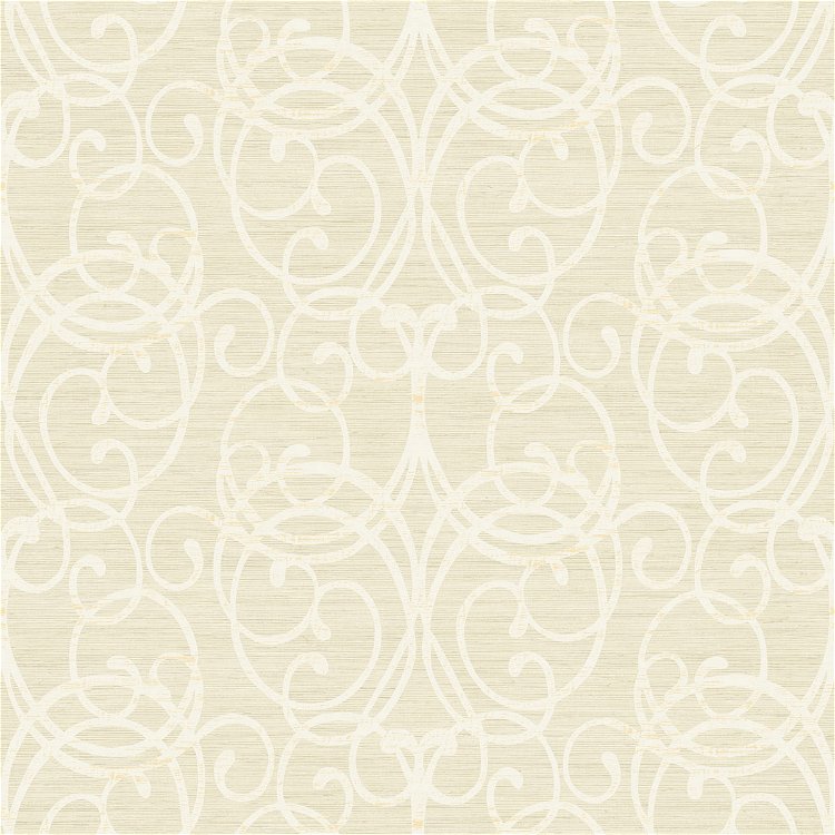 Seabrook Designs Silverton Scroll Linen & White Wallpaper