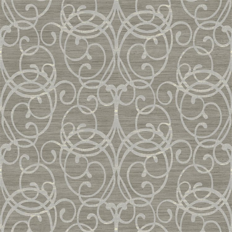 Seabrook Designs Silverton Scroll Warm Bronze Wallpaper