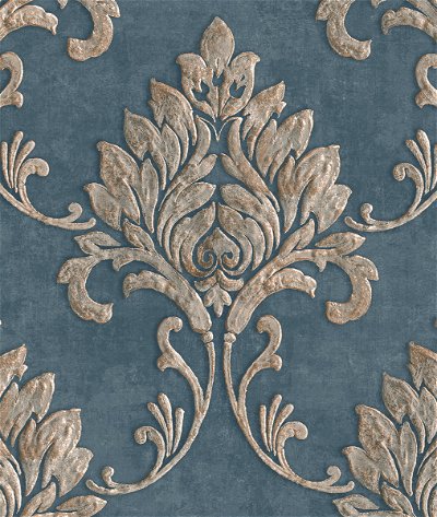 Seabrook Designs Telluride Prussian Blue & Taupe Wallpaper
