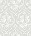 Seabrook Designs Tamarack Gray & White Wallpaper