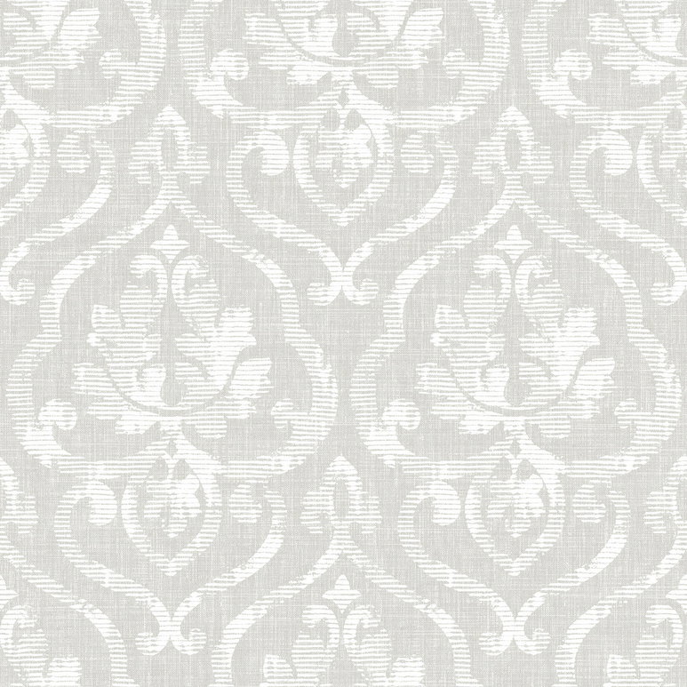 Seabrook Designs Tamarack Gray &amp; White Wallpaper