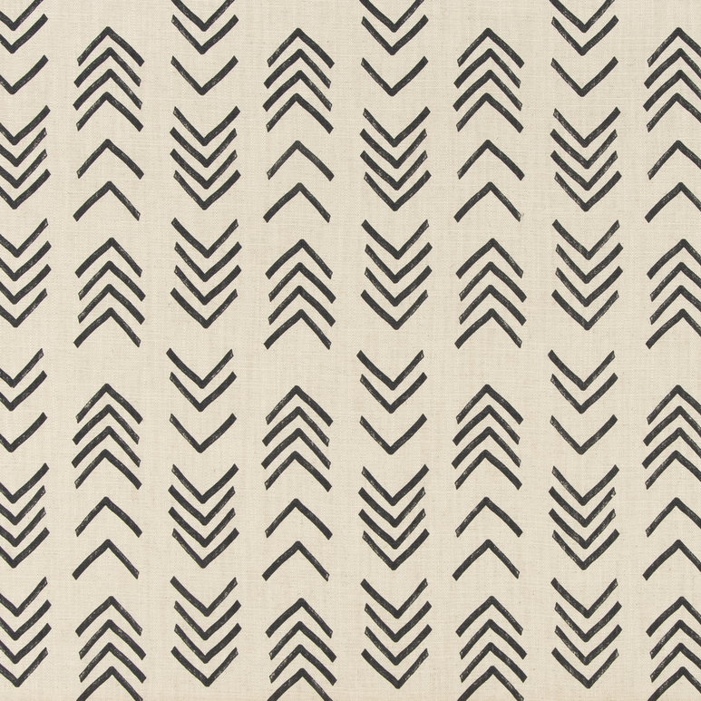 Premier Prints Mud Cloth Black Flame Slub Linen Fabric