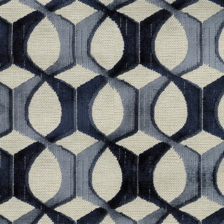 ABBEYSHEA Mural 36 Indigo Fabric