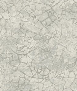 Seabrook Designs Starkweather Gray & Metallic Silver Wallpaper