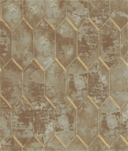 Seabrook Designs Whitney Brown & Metallic Gold Wallpaper