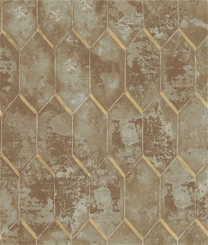 Seabrook Designs Whitney Brown & Metallic Gold Wallpaper