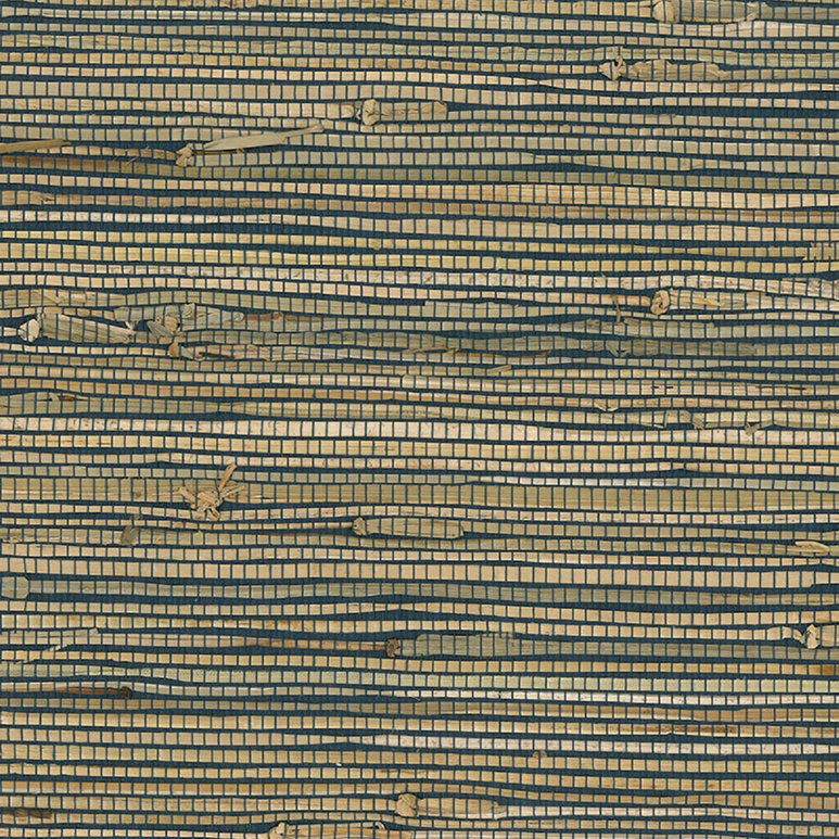 Seabrook Designs NA201 Rushcloth Blue &amp; Brown Wallpaper
