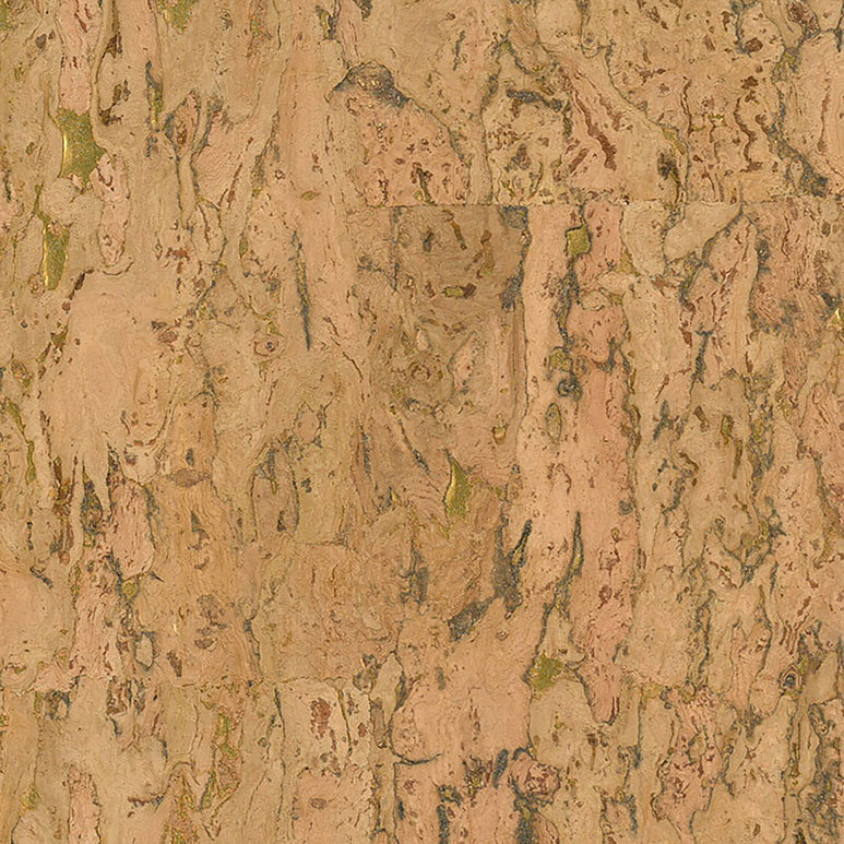 Seabrook Designs NA503 Cork Brown &amp; Metallic Gold Wallpaper