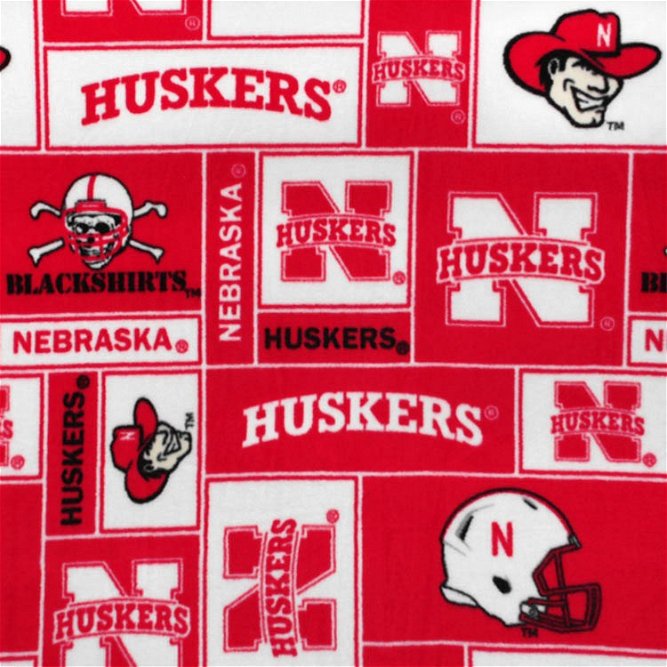 Nebraska Cornhuskers Allover NCAA Fleece Fabric