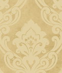 Seabrook Designs Vogue Damask Metallic Gold & Buttercup Wallpaper