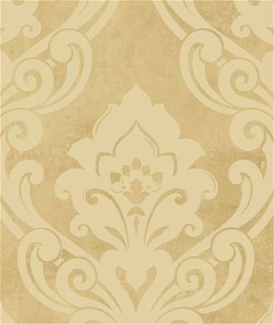 Seabrook Designs Vogue Damask Metallic Gold & Buttercup Wallpaper