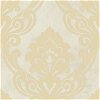 Seabrook Designs Vogue Damask Metallic Gold & Off-White Wallpaper - Image 1