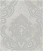 Seabrook Designs Vogue Damask Metallic Silver & Greige Wallpaper