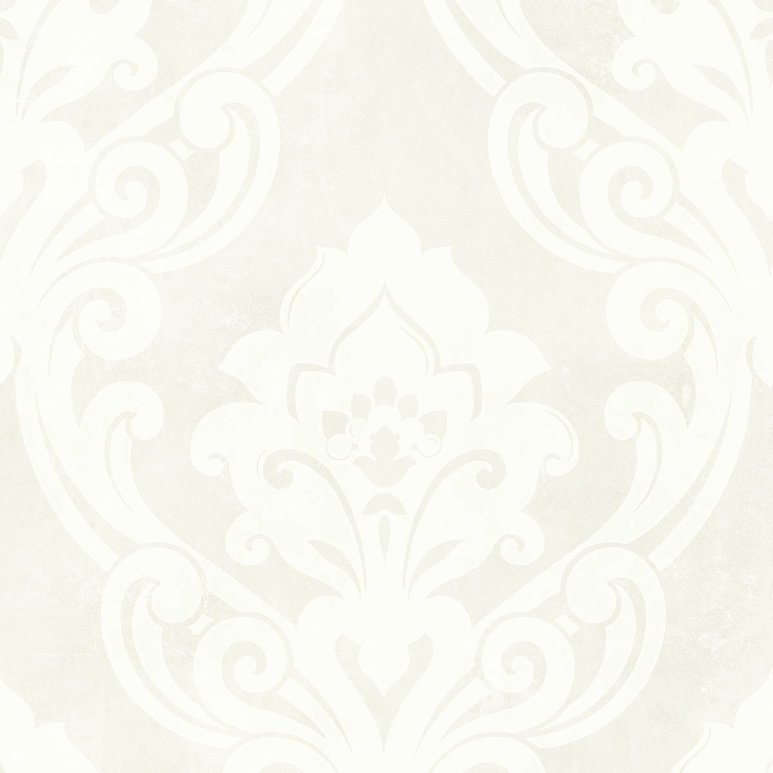 Seabrook Designs Vogue Damask Metallic &amp; Gray Wallpaper