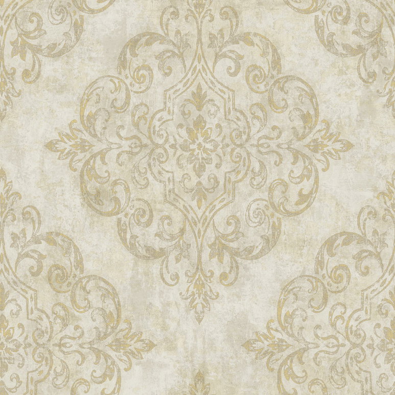 Seabrook Designs Atelier Tan &amp; Gold Wallpaper