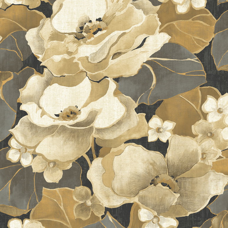 Seabrook Designs Adorn Metallic Gold &amp; Greige Wallpaper