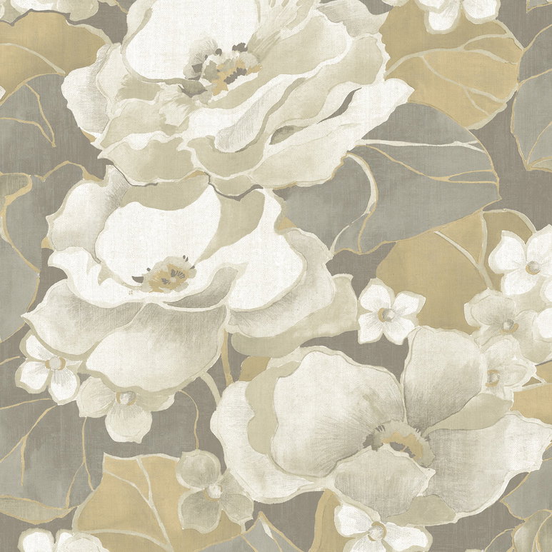 Seabrook Designs Adorn Metallic Silver &amp; Off-White Wallpaper