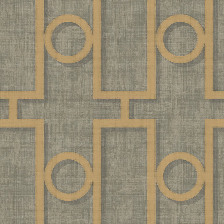 Seabrook Designs Adorn Geo Metallic Gold &amp; Platinum Wallpaper