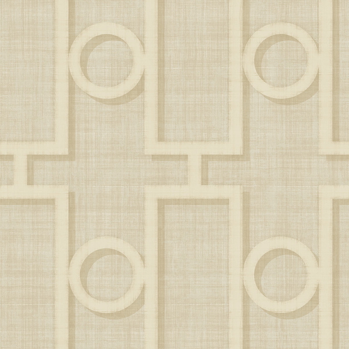 Seabrook Designs Adorn Geo Tan &amp; Off-White Wallpaper image 1 of 2