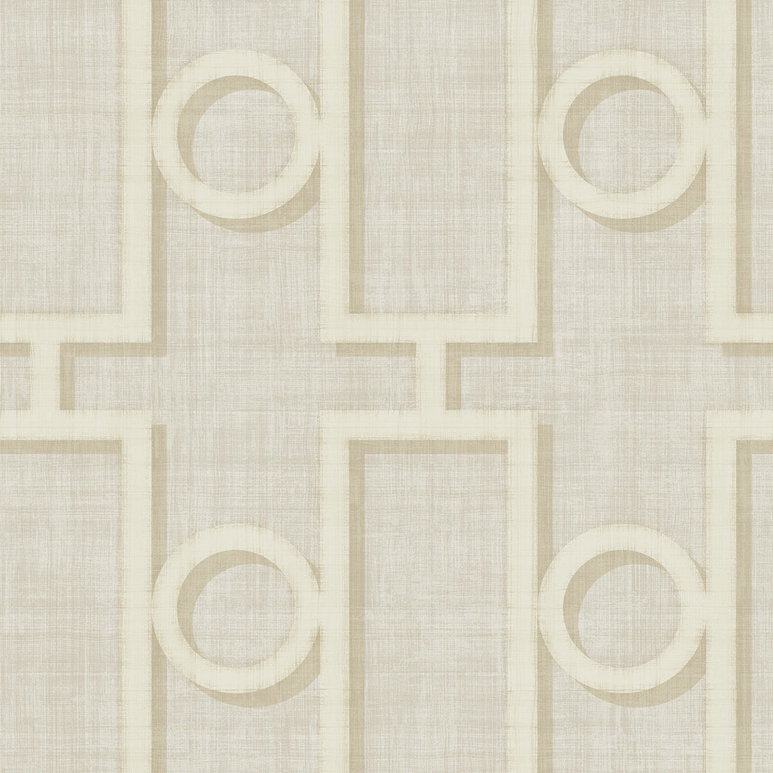Seabrook Designs Adorn Geo Cream &amp; Off-White Wallpaper
