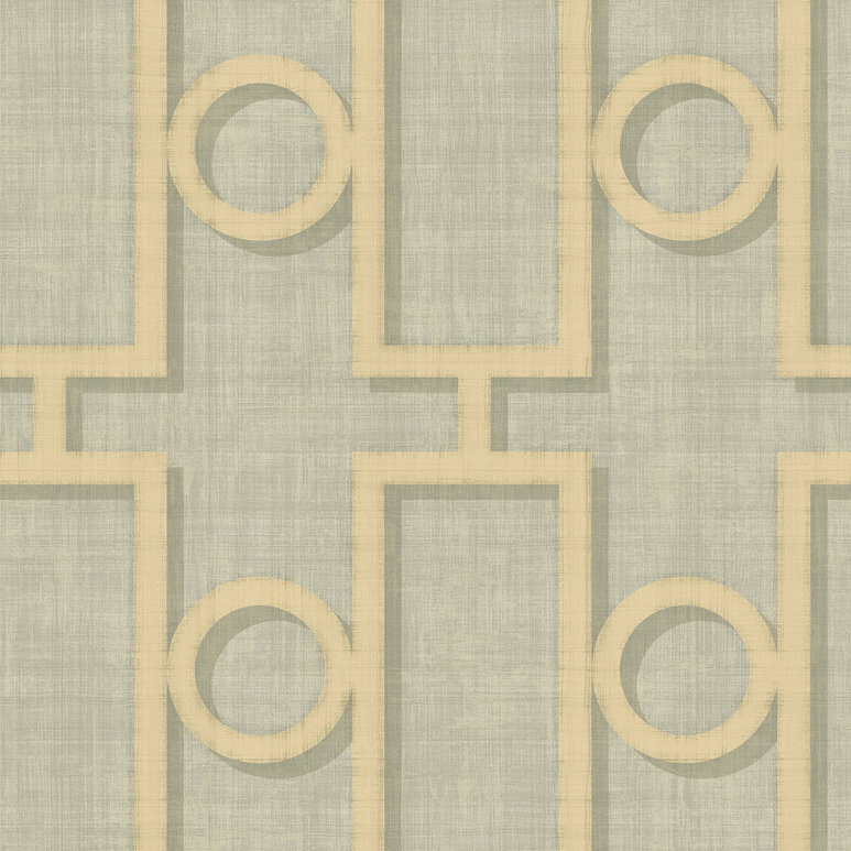 Seabrook Designs Adorn Geo Metallic Gold &amp; Gray Wallpaper