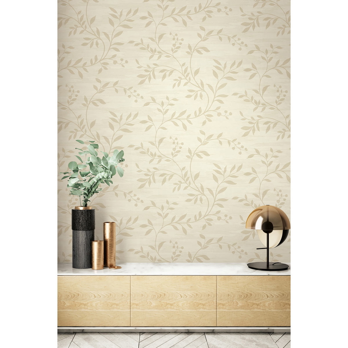 Seabrook Designs Couture Metallic Gold &amp; Off-White Wallpaper image 2 of 2