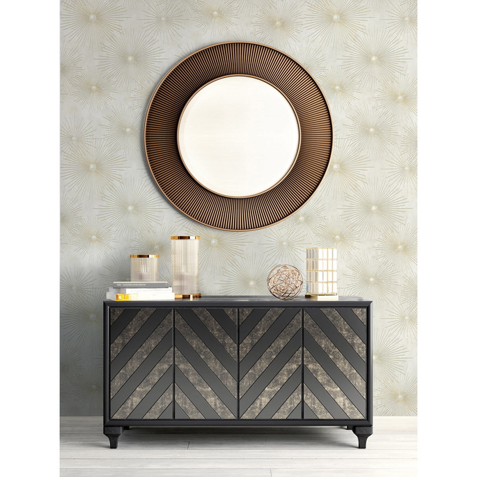Seabrook Designs Catwalk Metallic Gold &amp; Off-White Wallpaper image 2 of 2