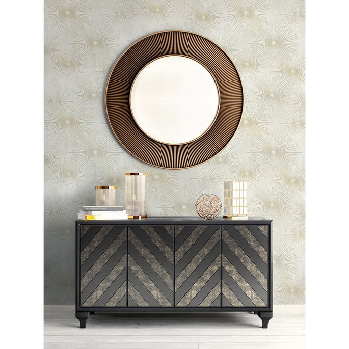Seabrook Designs Catwalk Metallic Gold &amp; Off-White Wallpaper image 2 of 2