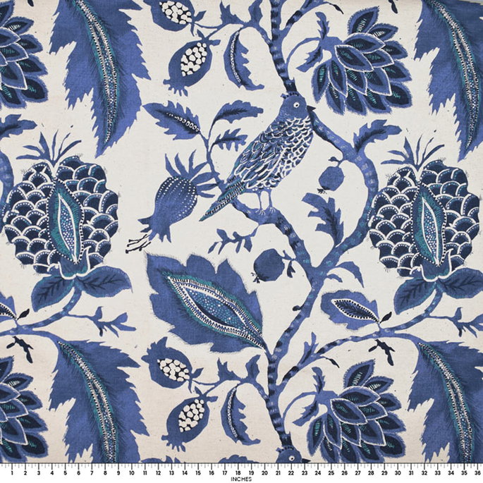 Richloom Nighting Indigo Fabric image 4 of 4