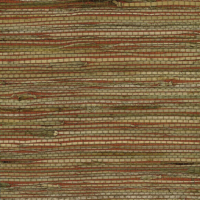 Seabrook Designs NR161X Rushcloth Red &amp; Tan Wallpaper
