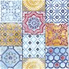 NextWall Peel & Stick Colorful Moroccan Tile Blue/Yellow/Red Wallpaper - Image 1